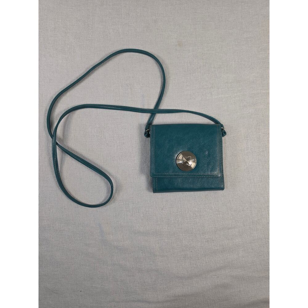 Liz Claiborne Crossbody Wallet Bag Teal Snap Flap